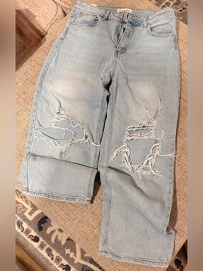 Almost Famous Light Blue Distressed Boyfriend Jeans